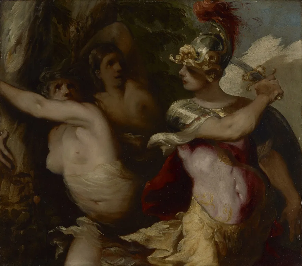 Rinaldo's Conquest of the Enchanted Forest, by Francesco Maffei, oil, 1650