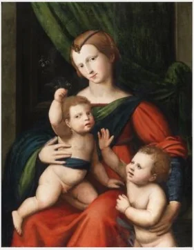 The Virgin and Child with Saint John the Baptist, detail