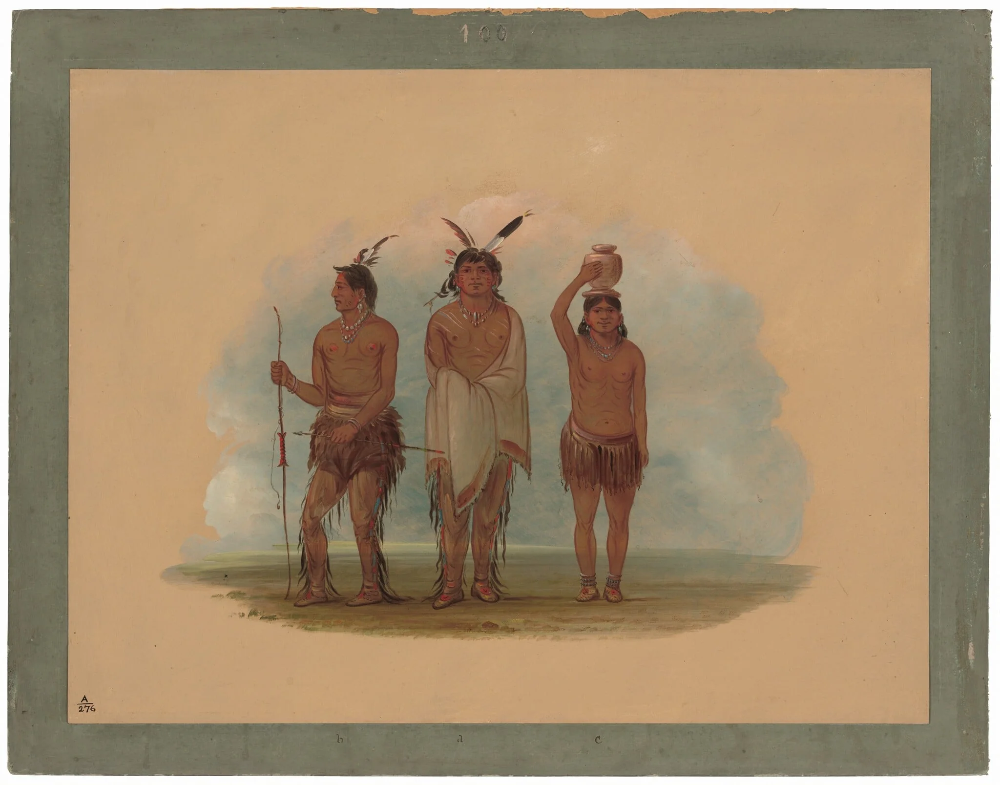 Three Walla Walla Indians, detail