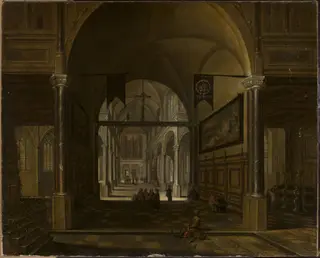 Church interior, by Anton Günther Gheringh, oil, 1662