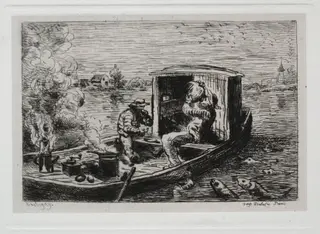 The Boat Trip: Guzzling or Lunch on the Boat, by Charles François Daubigny, 1861