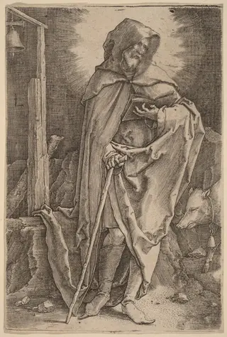 Saint Anthony, by Lucas van Leyden, ink, 1521