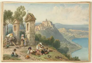 View of Castel Gandolfo, by Myles Birket Foster, 1874