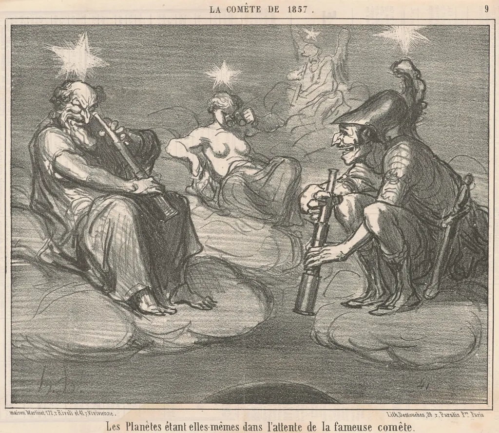 Les planetes étant elles-mêmes, by Honoré Daumier, ink, 1857