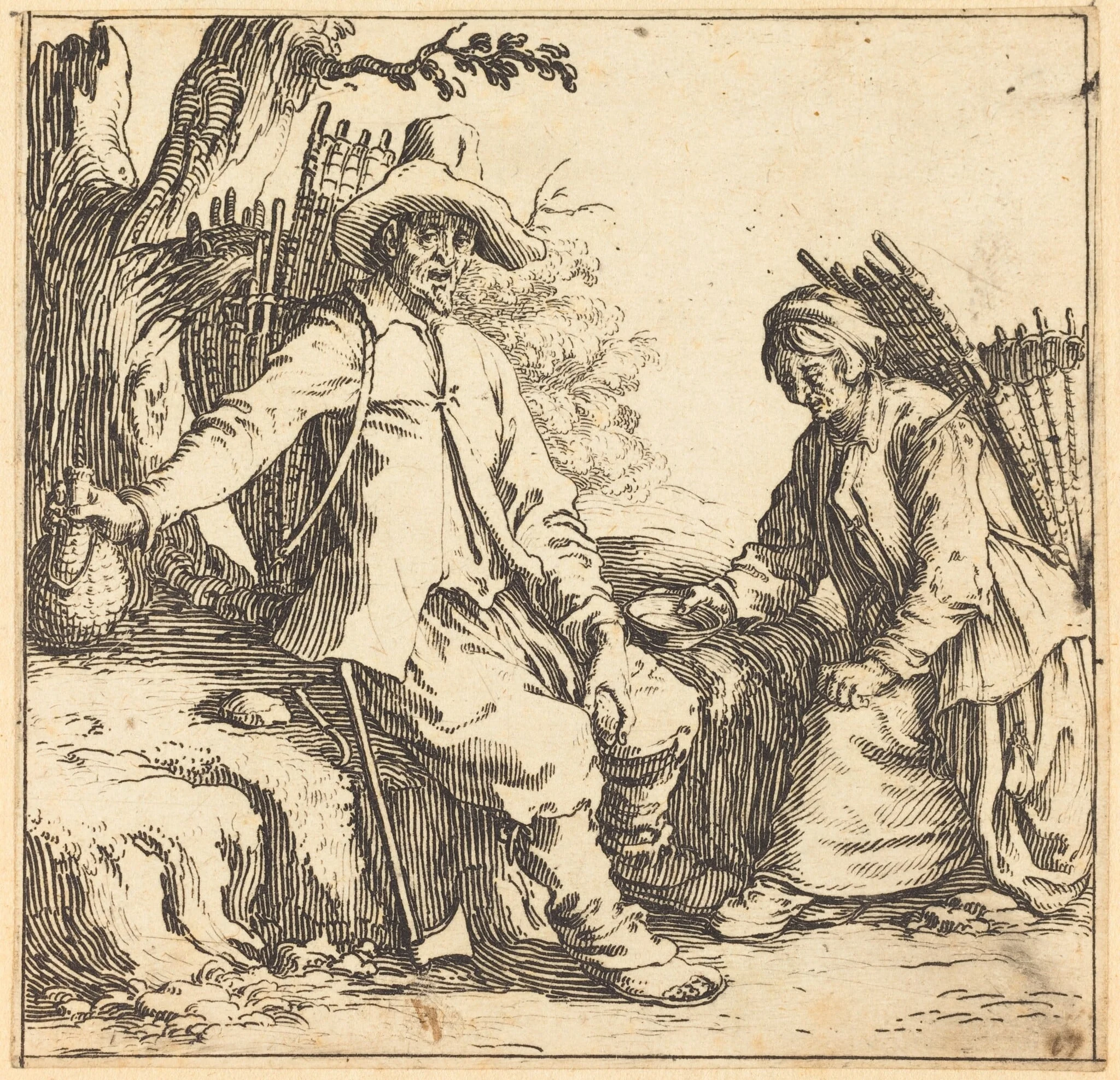 Peasant Couple at Rest, detail