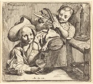 The Little Girls' Tavern, by Pierre Brebiette, ink, 1620
