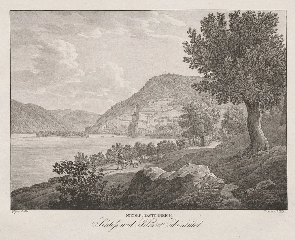 Nieder-oesterreich, Schloss und Kloster Schönbühel, by Jakob Alt, 1839