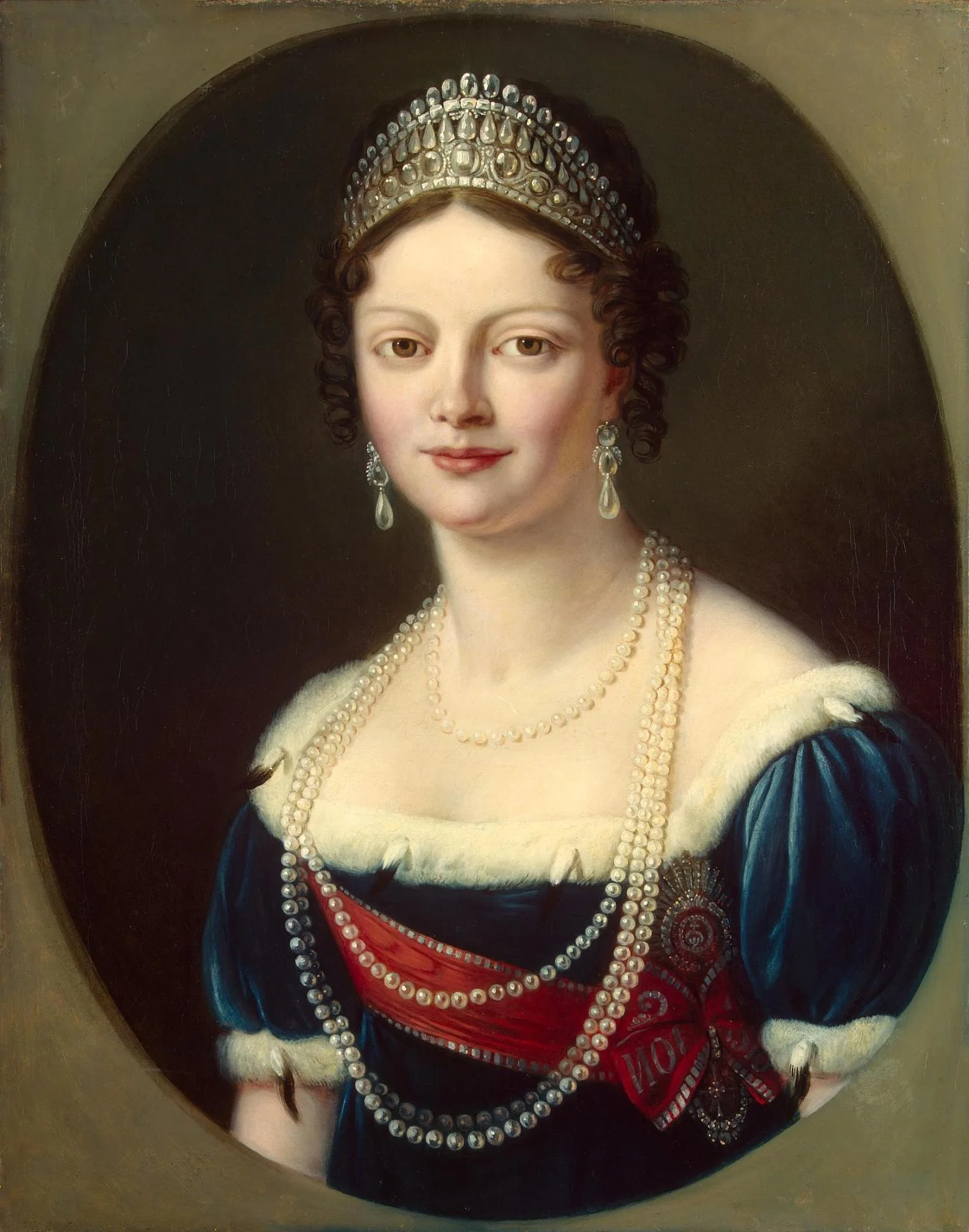 Portrait of Grand Duchess Ekaterina Pavlovna, detail