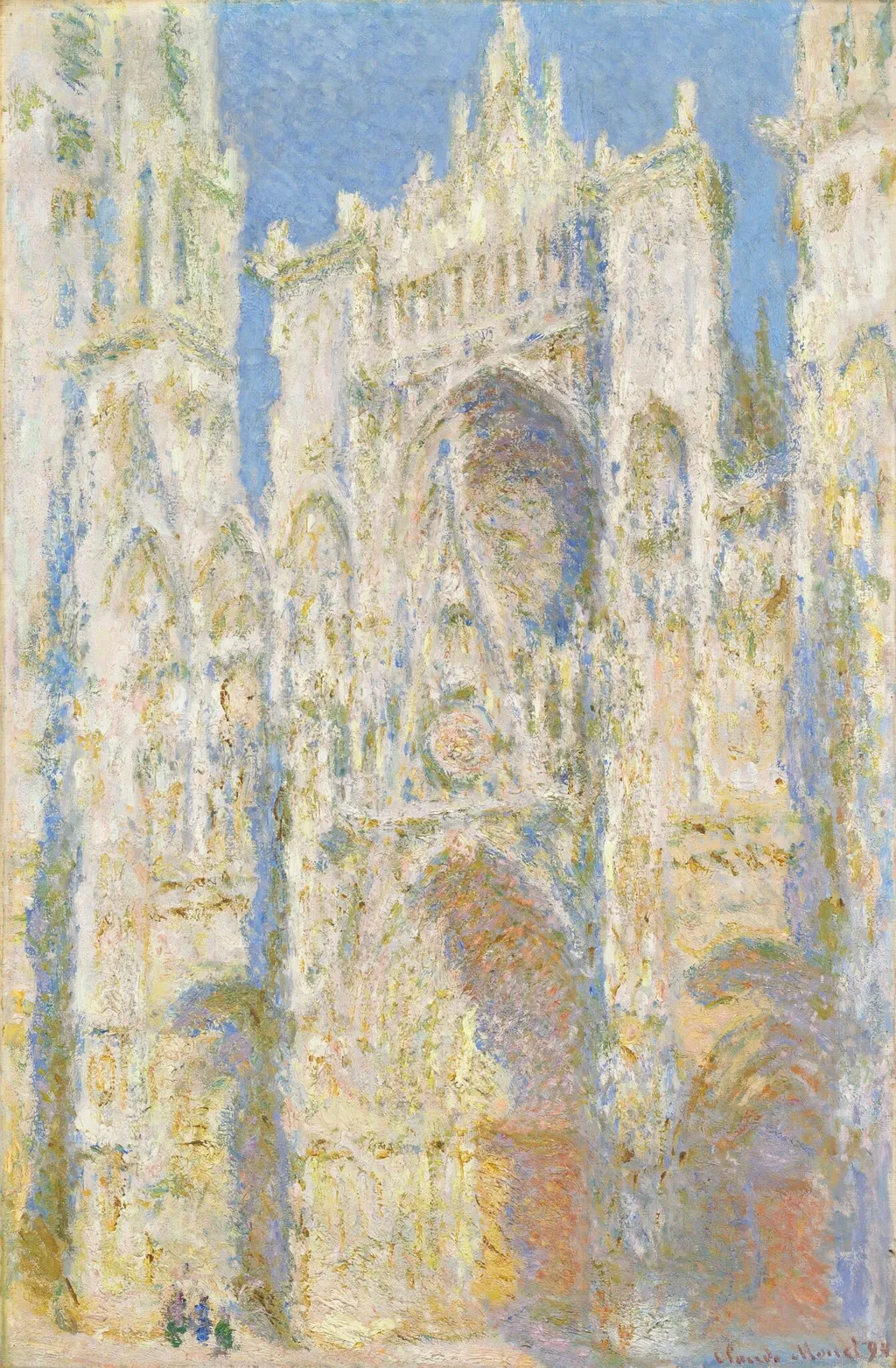 Rouen Cathedral, West Façade, Sunlight, by Claude Monet, oil, 1894