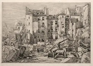 Demolition of Old Houses in Paris, by Maxime Lalanne, 1862