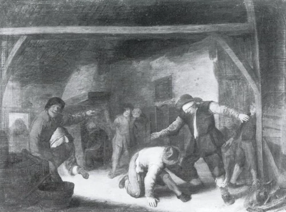 Peasants Playing Blind Man's Buff, detail