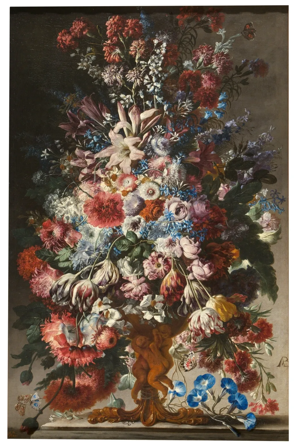 Flowerpiece, by Andrea Belvedere, oil, 1698