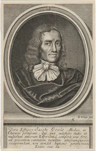 James Cooke, by Robert White, ink, 1676