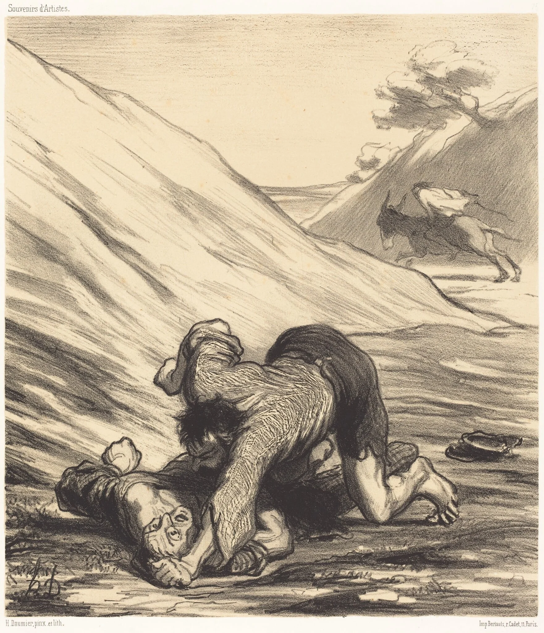 L'Ane et les deux voleurs, detail