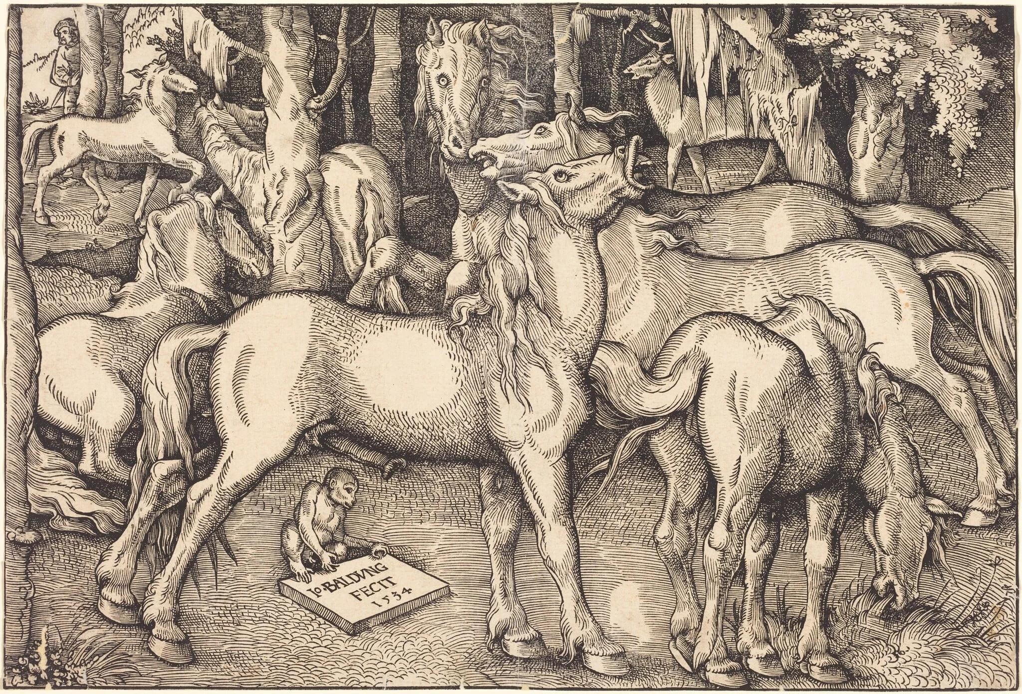 Group of Seven Horses, detail