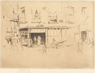 Little Court, by James McNeill Whistler, ink, 1880