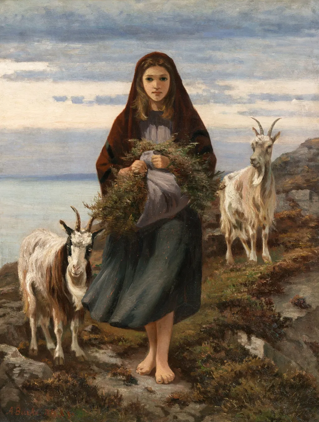 Connemara Girl, by Augustus Nicholas Burke, oil, 1850