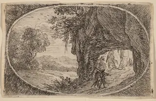 The Path through the Rock, by Herman van Swanevelt, ink, 1628