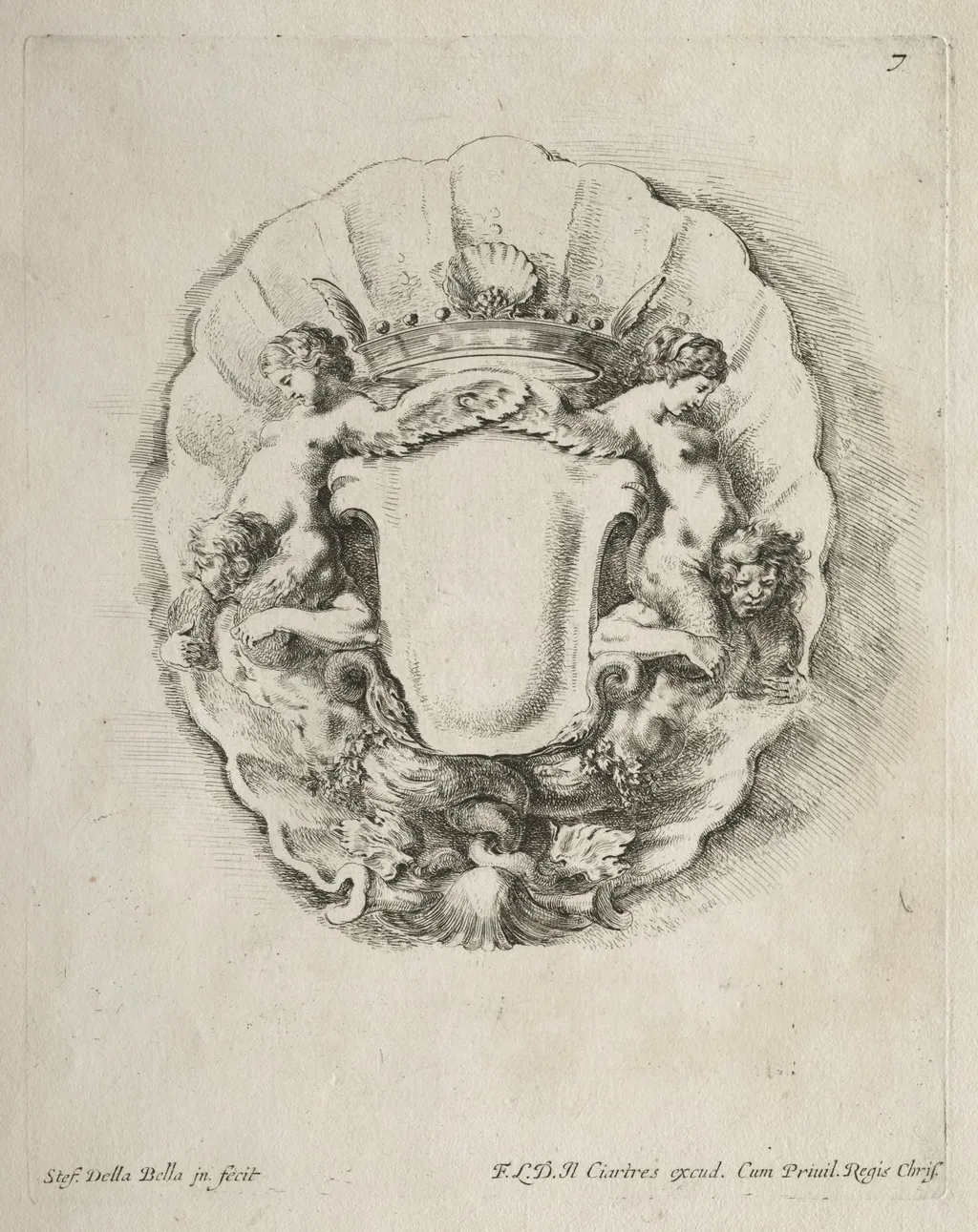 Collection of Various Caprices and New Designs of Cartouches and Ornaments:  No 7, by Stefano Della Bella, 1646