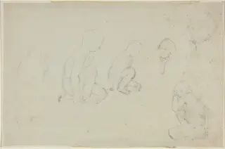 Studies of a Kneeling Boy, by John Flaxman, graphite, 1790