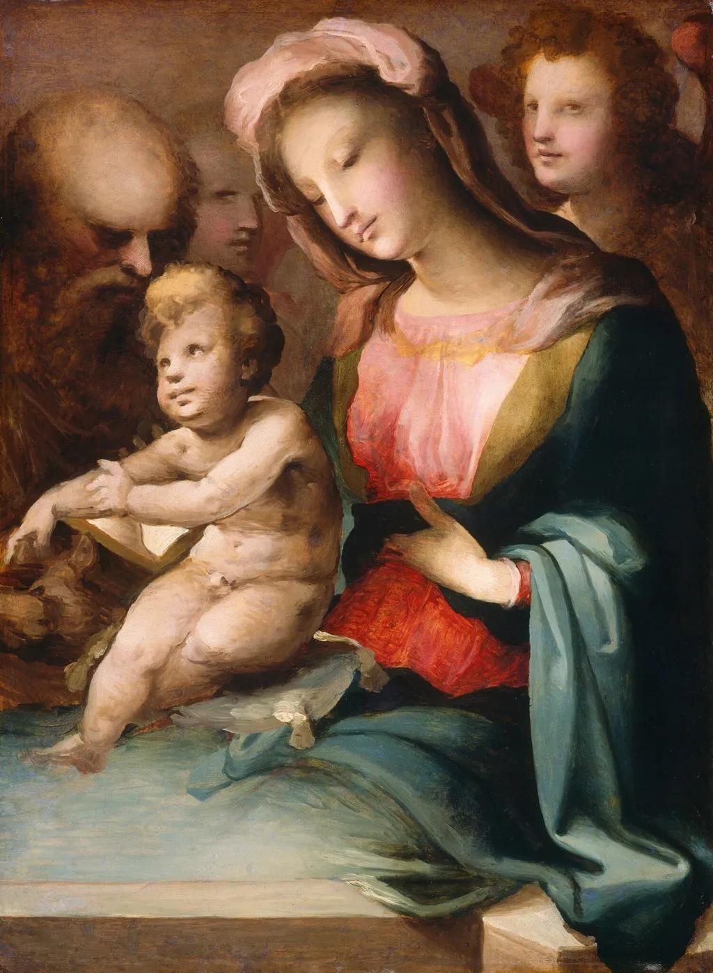 The Holy Family with Angels, by Domenico Beccafumi, oil, 1548