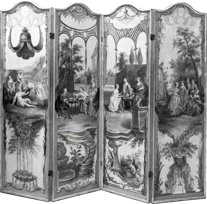 'Les quatre heures de jour' (folding screen), detail