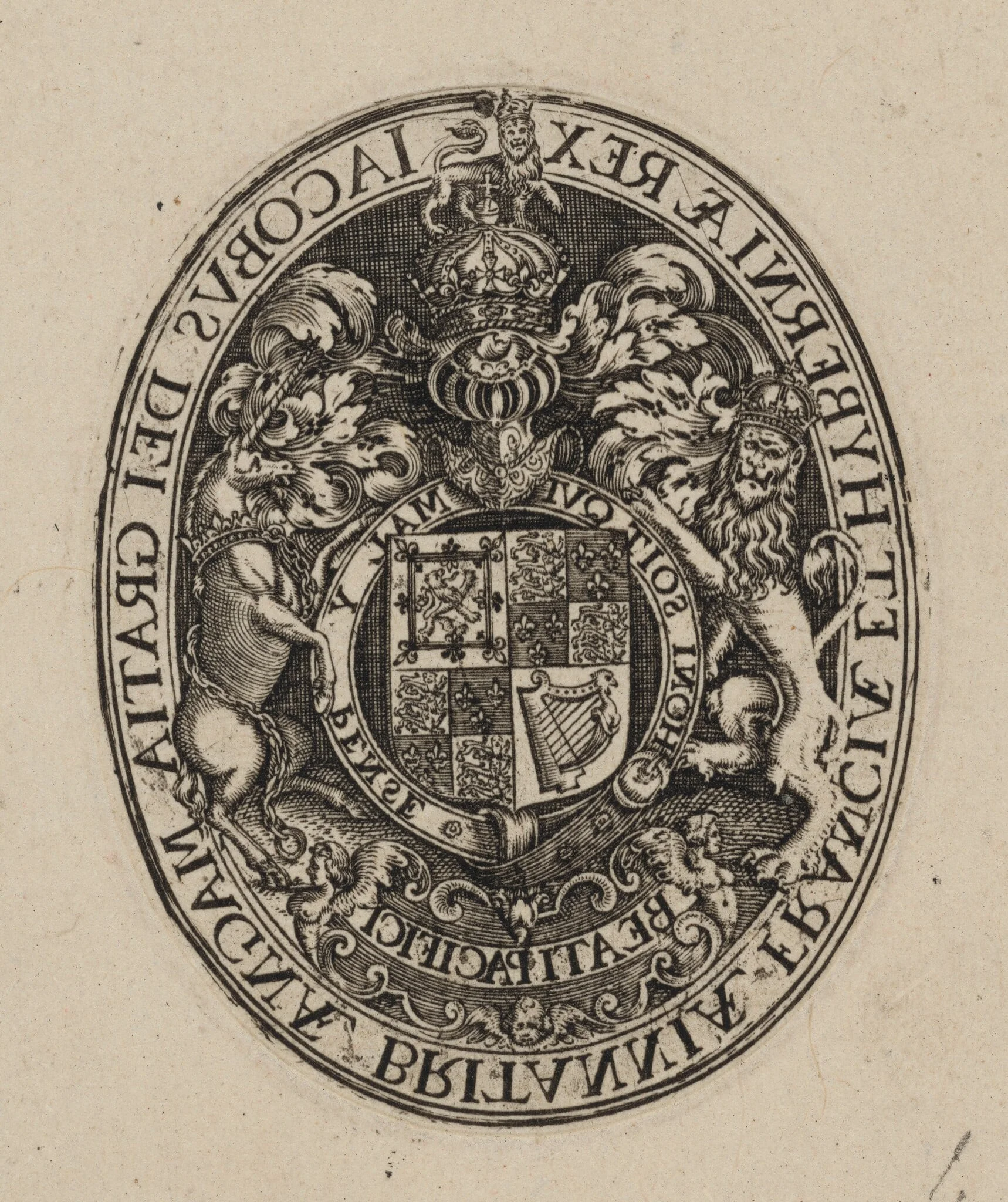 Shield of James I [bottom half], detail