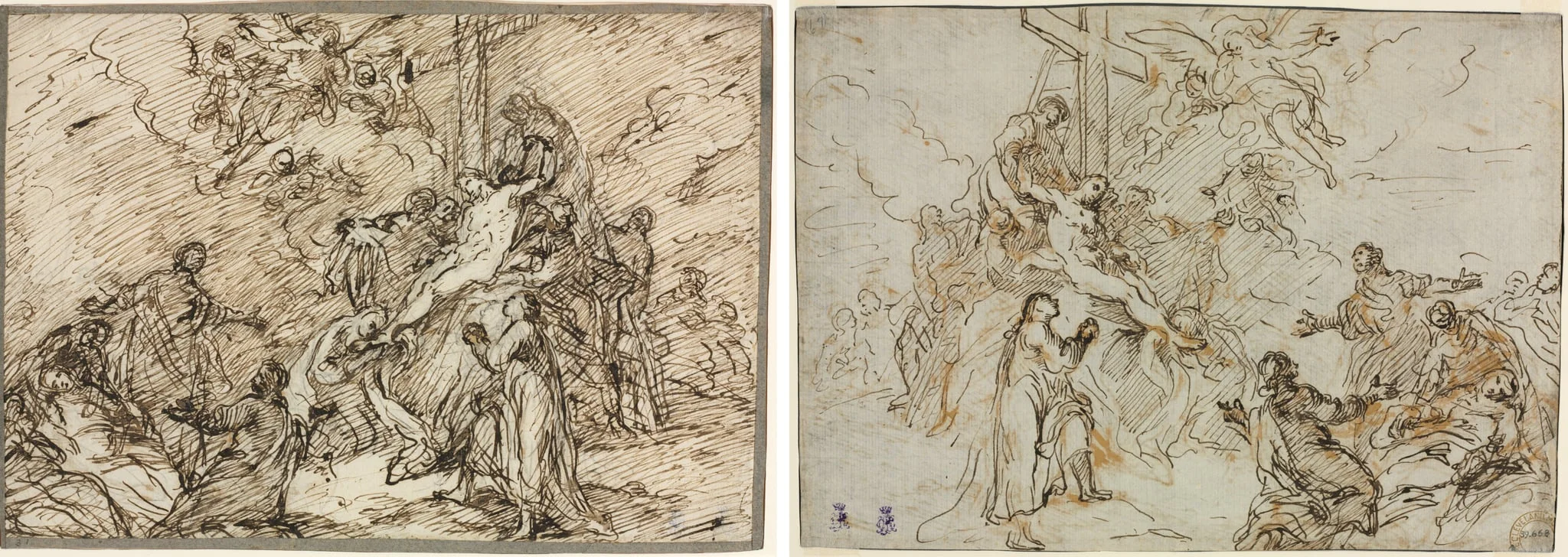 The Deposition (recto) and (verso), detail