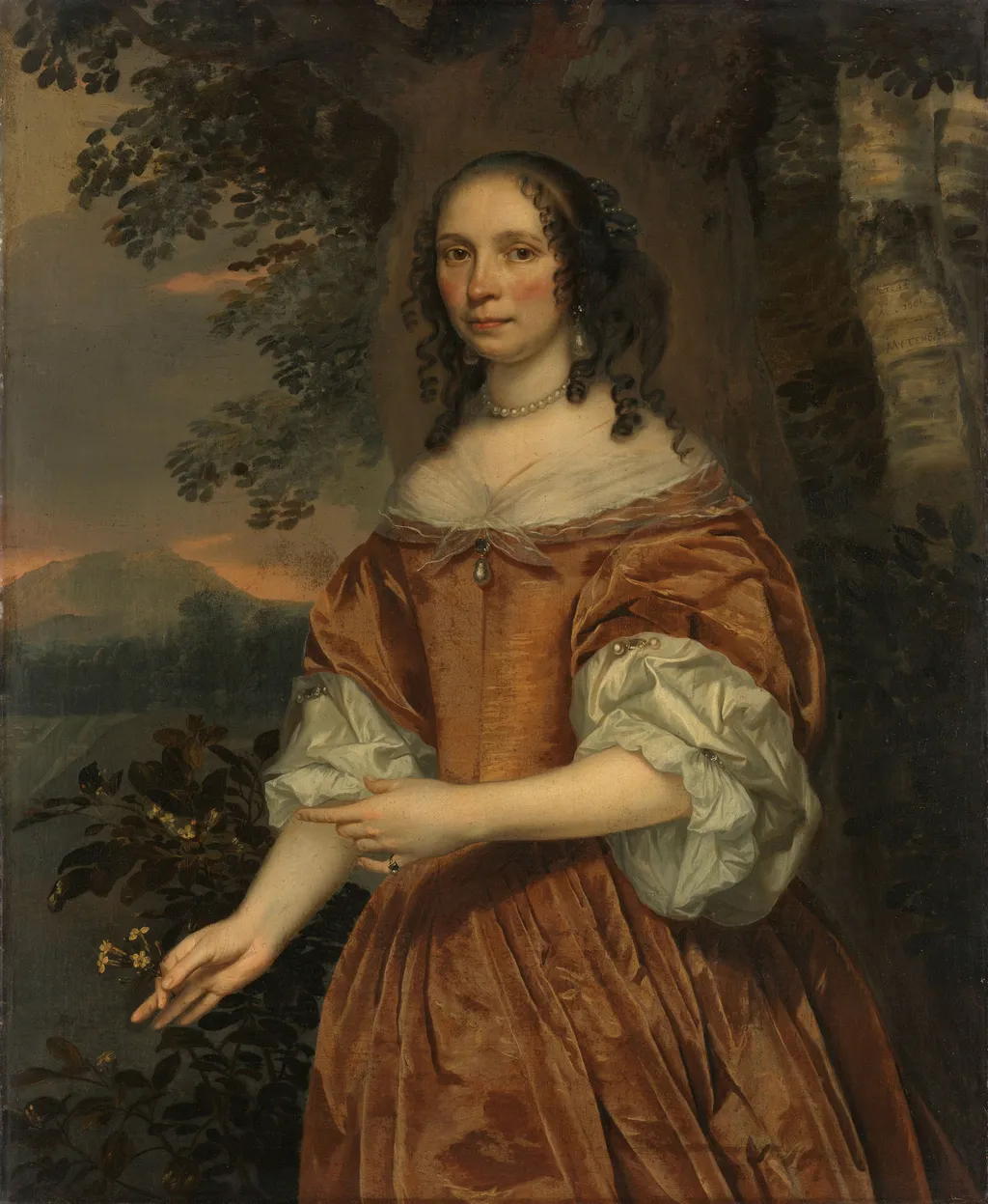 Portrait of Maria de Witte Françoisdr (b 1616). Wife of Johan van Beaumont, by Johannes Mytens, oil, 1661