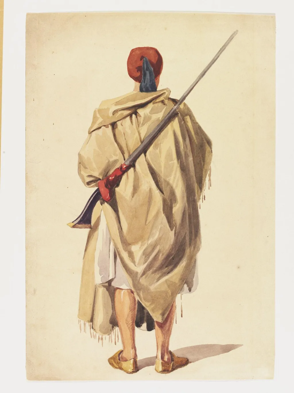 Soldier, back view, by John Absolon, watercolor, 1860