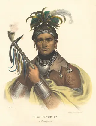 Ki-On-Twog-Ky, or Cornplanter, by Bass Otis, ink, 1837
