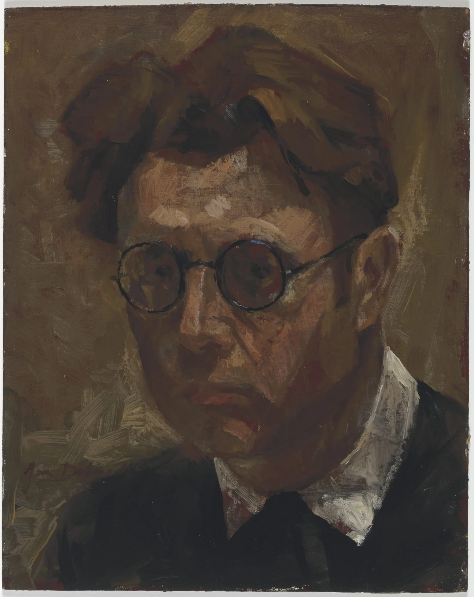 Zelfportret met witte hemdskraag, detail