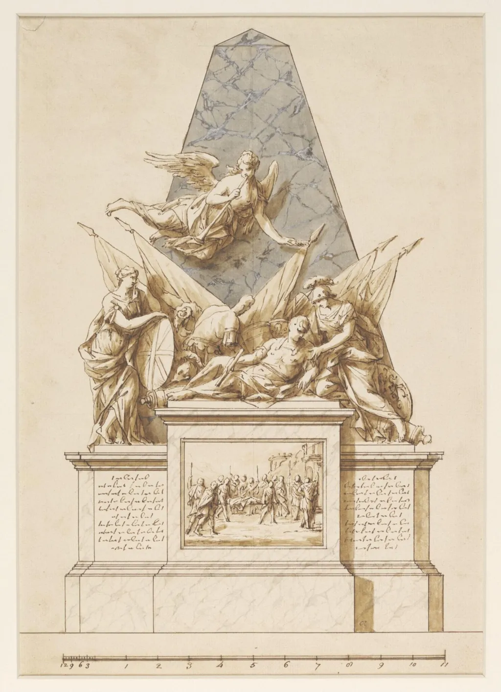 Design for a monument to General Wolfe, by John Michael Rysbrack, 1760