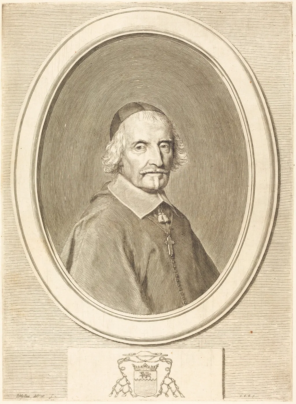 Francois de Villemontee, by Claude Mellan, ink, 1661