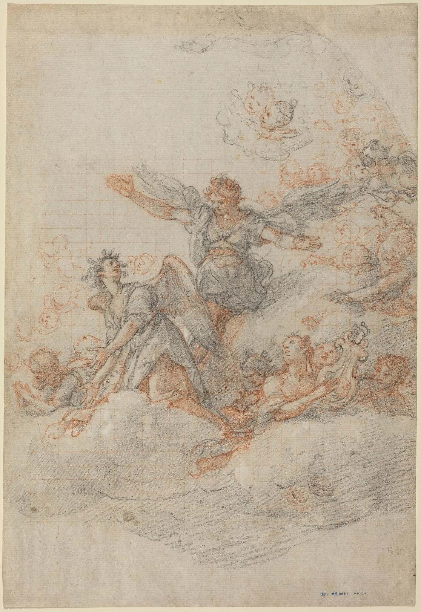 Angels and Putti in the Clouds, detail
