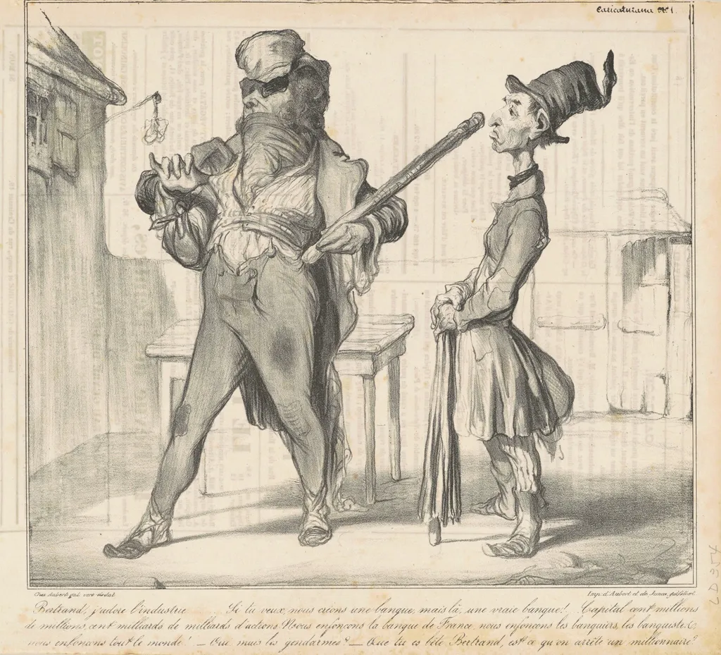 Bertrand, j'adore l'industrie..., by Honoré Daumier, ink, 1836