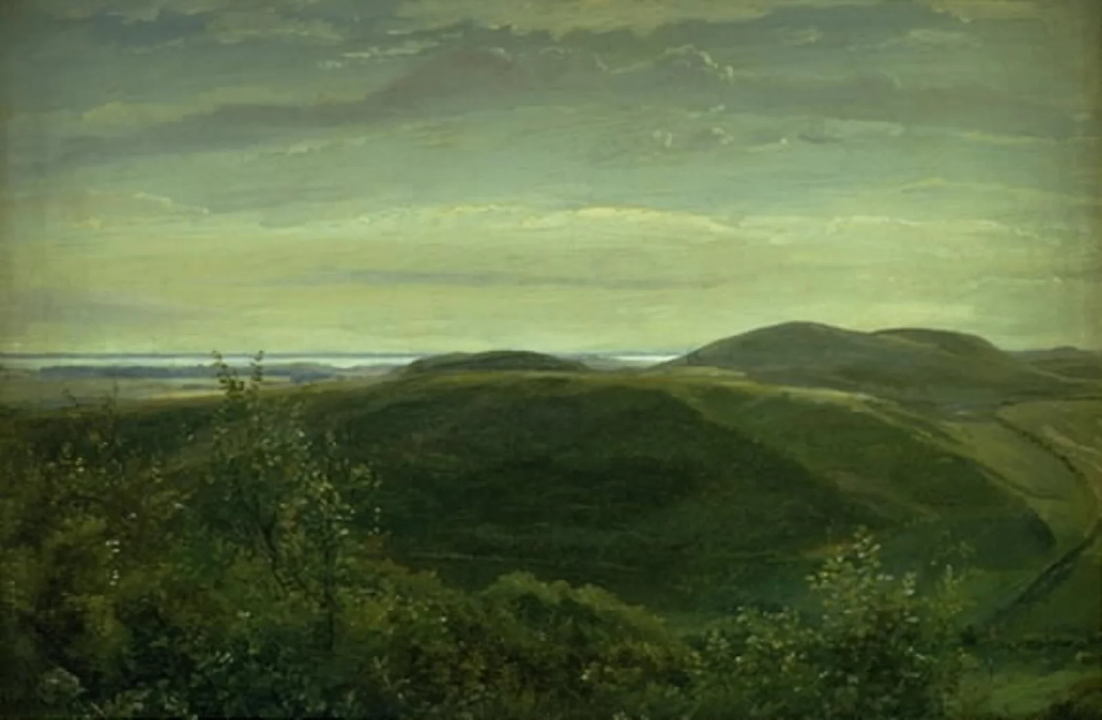 The Coast of Jutland Seen from Mølleknap Hills in Funen. Study, detail
