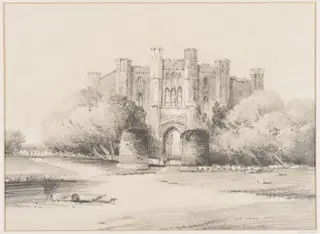 A fortified gateway, by Henry Barlow Carter, 1842