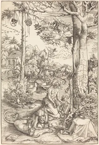 The Penitence of Saint Jerome, by Lucas Cranach the Elder, ink, 1509