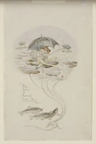 'The rain it raineth every day', by Beatrix Potter, watercolor, 1905