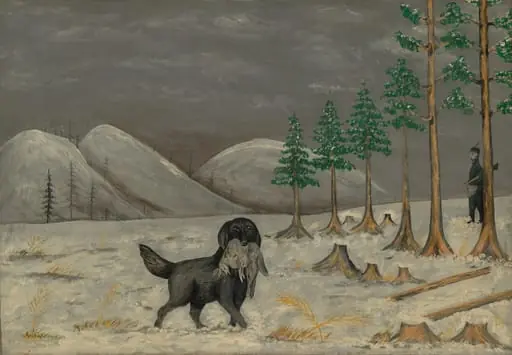 Retriever, by O. G., oil, 1874