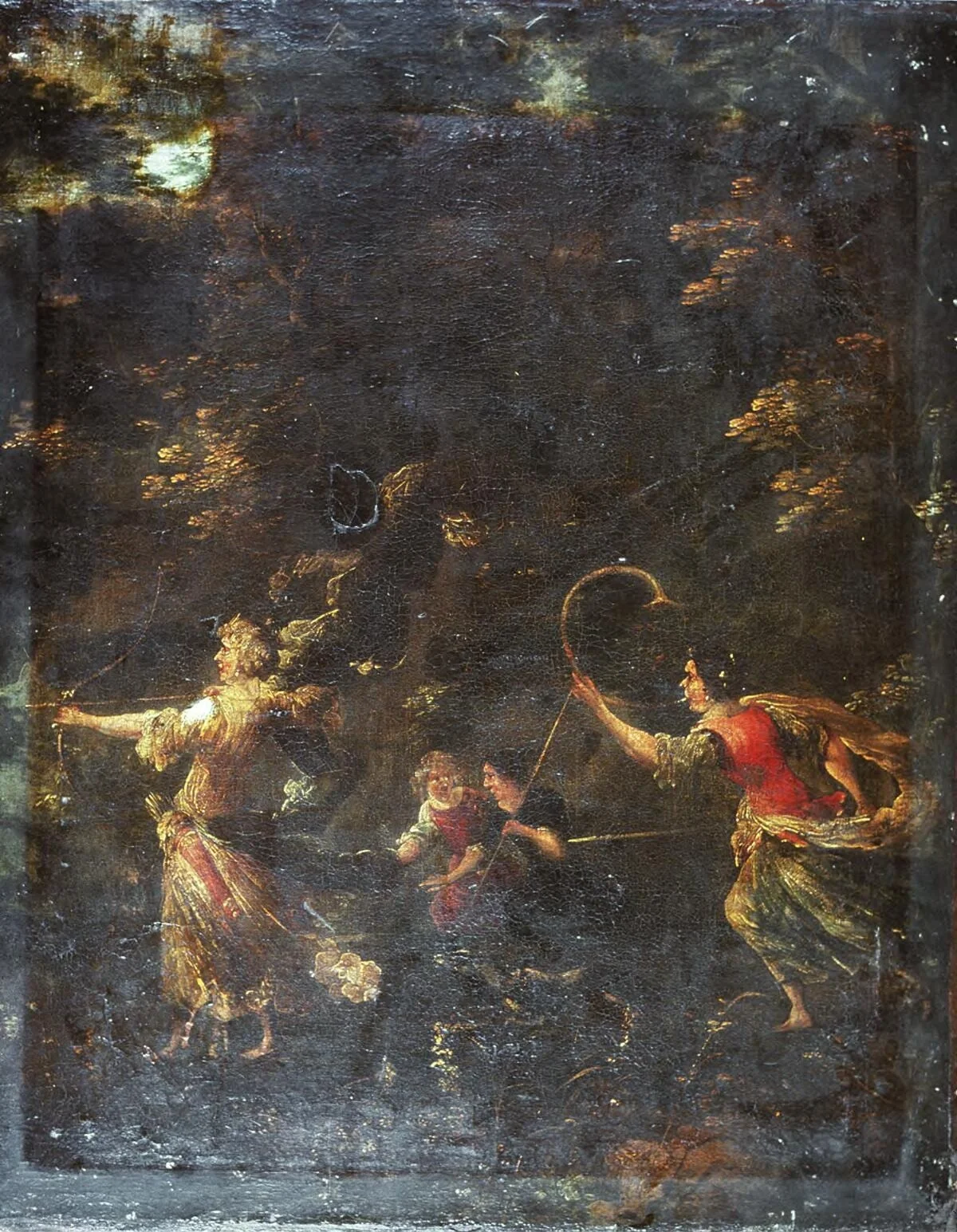 Mythical hunting scene, detail