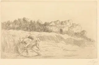 Harvesters (Les moissoneurs), by Alphonse Legros, ink, 1874