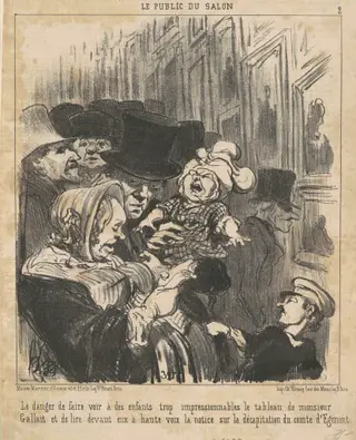 Le danger de faire voir a des enfants ..., by Honoré Daumier, ink, 1852