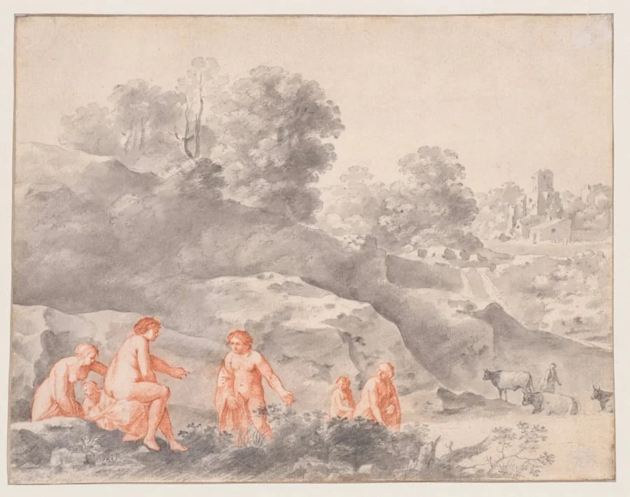 Nudes in a Landscape (possibly Diana and Callisto), detail