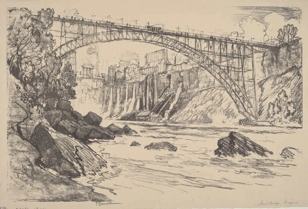 The Steel Bridge, by Joseph Pennell, ink, 1910