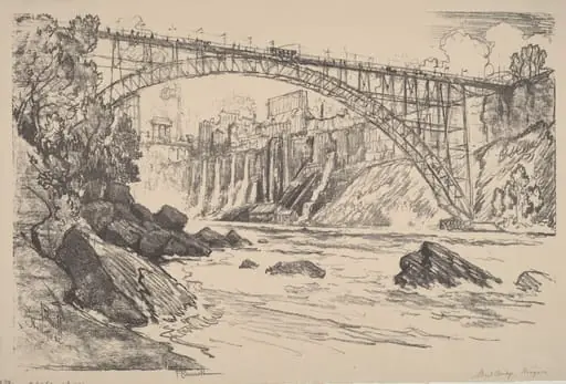 The Steel Bridge, by Joseph Pennell, ink, 1910