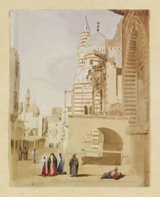Bab al-Wazir street and the mosque of Aytmish al-Bajasi, Cairo