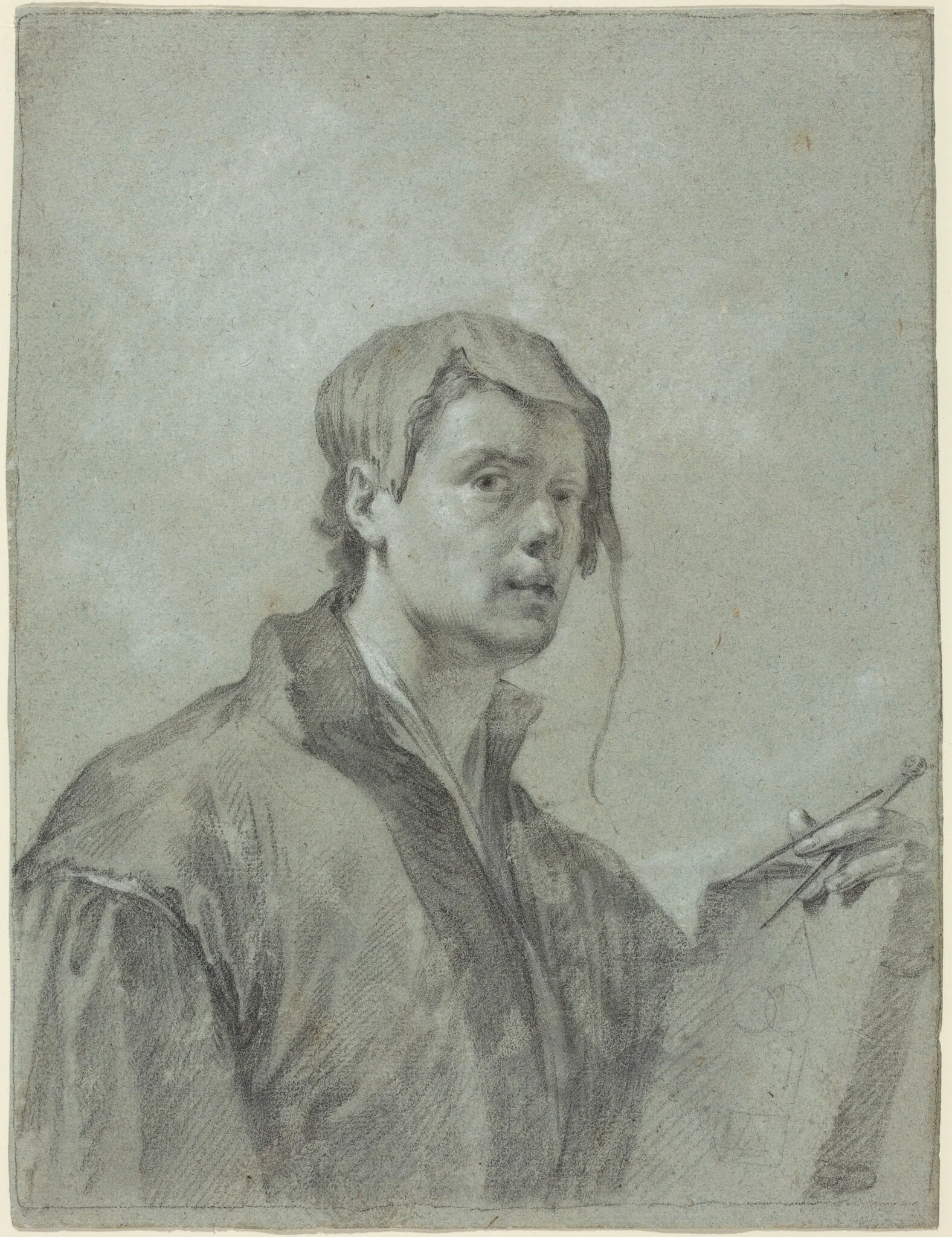 Self Portrait of Willem Drost, detail