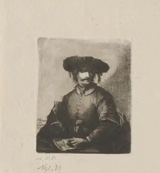 Self-Portrait, by Johann Andreas Benjamin Nothnagel, ink, 1771